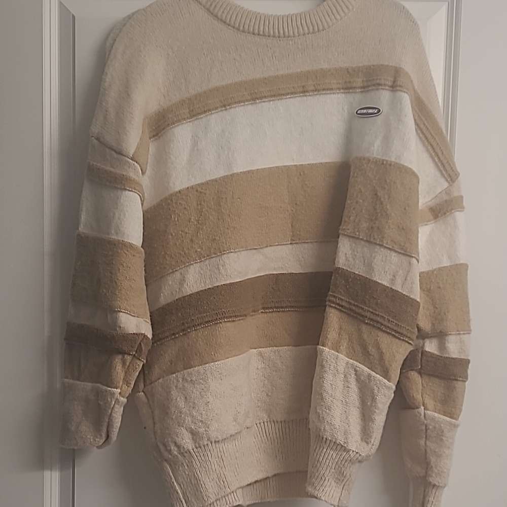 Striped Beige Oversized Sweater